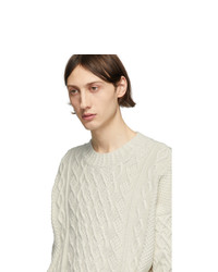 Мужской бежевый вязаный свитер от Loewe