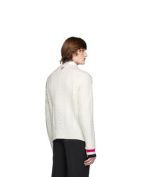 Мужской бежевый вязаный свитер от Thom Browne