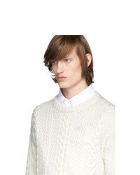 Мужской бежевый вязаный свитер от Thom Browne