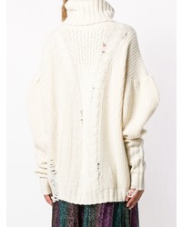 Бежевый вязаный свободный свитер от Circus Hotel