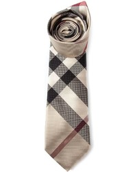 Мужской бежевый галстук в шотландскую клетку от Burberry