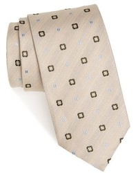 Бежевый галстук с принтом