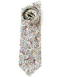 Мужской бежевый галстук с принтом от Dolce & Gabbana
