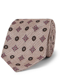Мужской бежевый галстук с принтом от Rubinacci