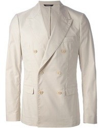 Мужской бежевый двубортный пиджак от Dolce & Gabbana