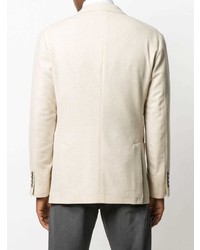 Мужской бежевый двубортный пиджак от Brunello Cucinelli
