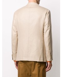 Мужской бежевый двубортный пиджак от Caruso