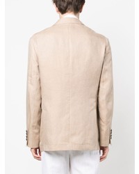 Мужской бежевый двубортный пиджак от Brunello Cucinelli