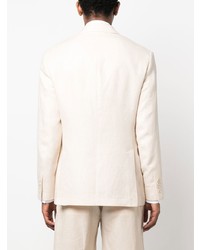 Мужской бежевый двубортный пиджак от Brunello Cucinelli