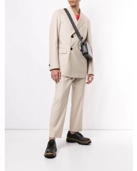 Мужской бежевый двубортный пиджак от Wooyoungmi