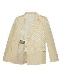 Мужской бежевый двубортный пиджак от Gucci