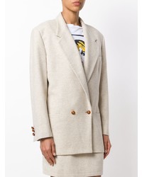 Женский бежевый двубортный пиджак от Versace Vintage