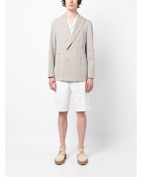 Мужской бежевый двубортный пиджак от Brunello Cucinelli