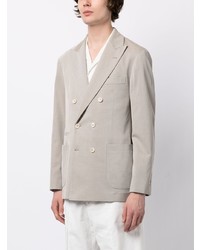 Мужской бежевый двубортный пиджак от Brunello Cucinelli