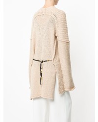 Бежевый длинный кардиган от Forte Forte