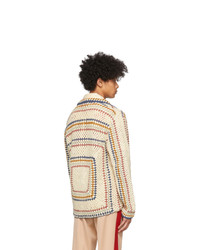 Мужской бежевый кардиган от Bode