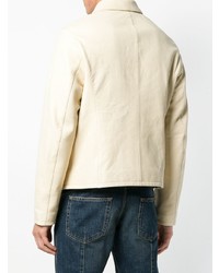 Мужской бежевый кожаный бомбер от Our Legacy