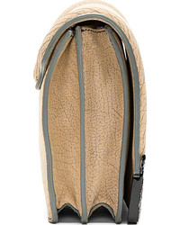 Бежевый кожаный клатч от MCQ