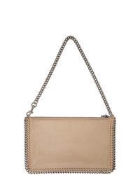 Бежевый кожаный клатч от Stella McCartney
