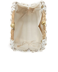 Бежевый кожаный клатч от Serpui Marie