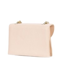 Бежевый кожаный клатч от Oscar de la Renta