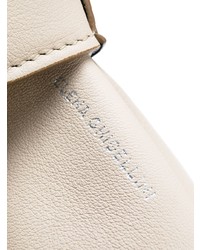 Бежевый кожаный клатч от Elena Ghisellini