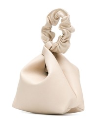 Бежевый кожаный клатч от Elena Ghisellini