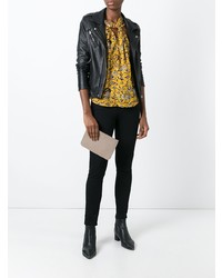 Бежевый кожаный клатч от Valextra