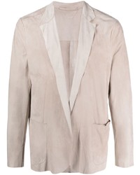 Мужской бежевый кожаный пиджак от Salvatore Santoro