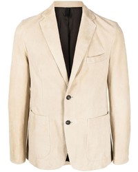 Мужской бежевый кожаный пиджак от Tagliatore