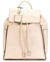 Женский бежевый кожаный рюкзак от DKNY