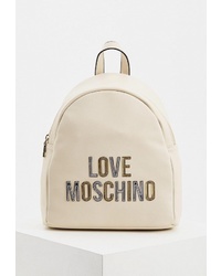 Женский бежевый кожаный рюкзак от Love Moschino