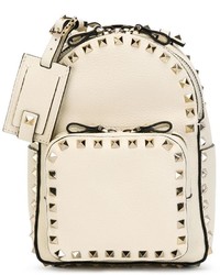 Женский бежевый кожаный рюкзак от Valentino Garavani