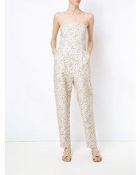 Бежевый комбинезон с принтом от Andrea Marques
