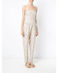 Бежевый комбинезон с принтом от Andrea Marques