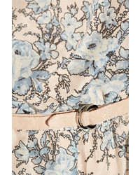Бежевый комбинезон с шортами с цветочным принтом от Zimmermann