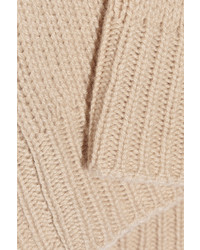 Бежевый короткий свитер от Miu Miu