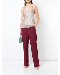 Бежевый кружевной топ без рукавов от Gold Hawk