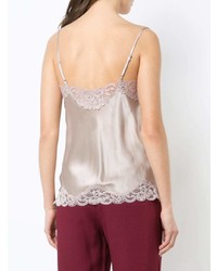 Бежевый кружевной топ без рукавов от Gold Hawk