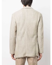 Мужской бежевый льняной вязаный пиджак от Etro