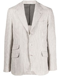 Мужской бежевый льняной пиджак в вертикальную полоску от Brunello Cucinelli