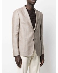 Мужской бежевый льняной пиджак от Z Zegna