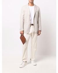 Мужской бежевый льняной пиджак от Corneliani