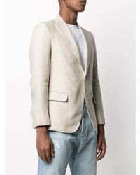 Мужской бежевый льняной пиджак от Caruso