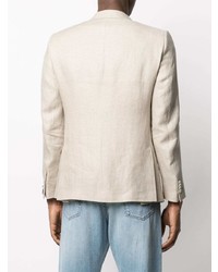 Мужской бежевый льняной пиджак от Caruso