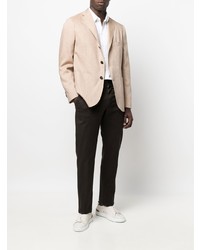 Мужской бежевый льняной пиджак от Peserico