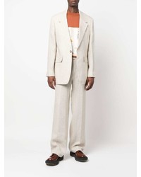 Мужской бежевый льняной пиджак от Sandro