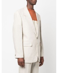 Мужской бежевый льняной пиджак от Sandro