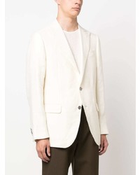 Мужской бежевый льняной пиджак от Caruso