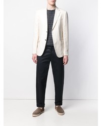 Мужской бежевый льняной пиджак от Z Zegna